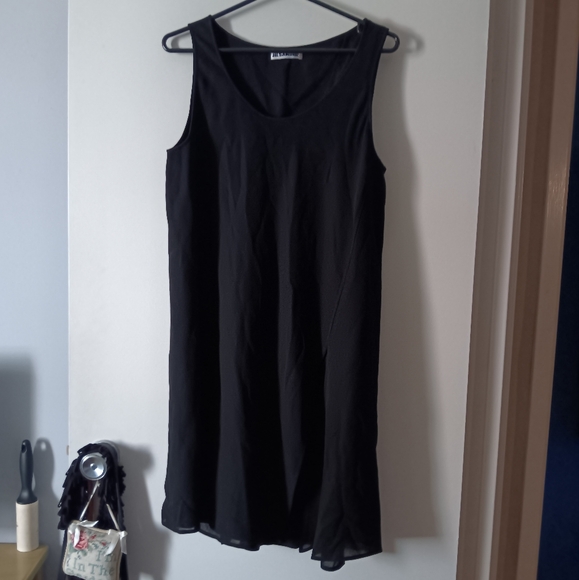 JIL SANDER Black Crepe Sleeveless Dress 42 M - Picture 2 of 6